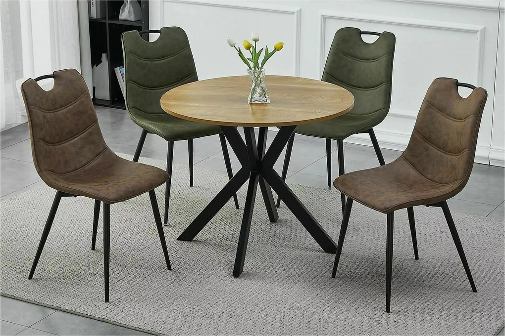 Jedálenský stôl Talia II 90 cm dub prírodný/čierny