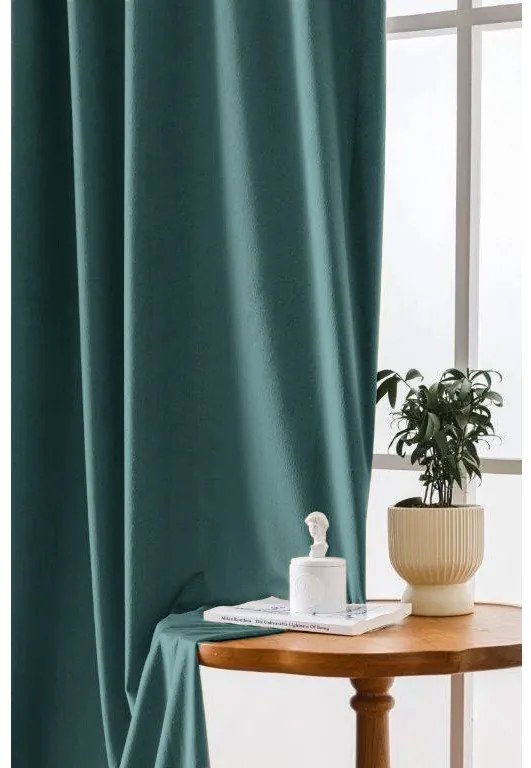 Zatemňovací záves VELVET 140x250 cm, tyrkysový Zavesenie: Riasiaca páska