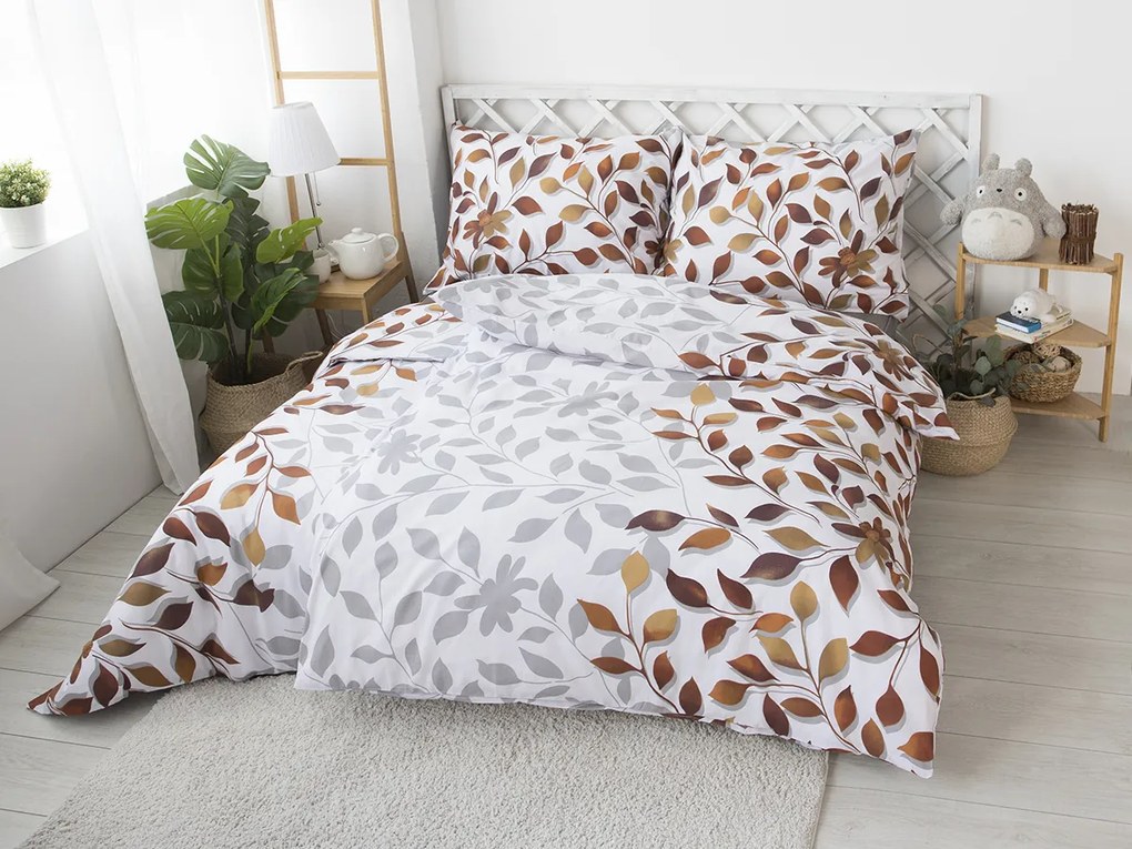 XPOSE® Bavlnené obliečky IVANKA na dve postele - hnedé