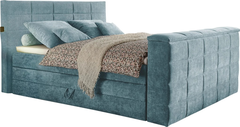 XXXLutz BOXSPRINGOVÁ POSTEĽ, 180/200 cm, modrá Carryhome - Online Only spálne - 002220044505