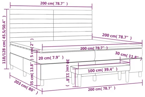 vidaXL Boxspring posteľ s matracom svetlozelená 200x200 cm látka-