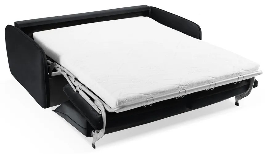 Čierna zamatová rozkladacia pohovka 214 cm Vienna – Cosmopolitan Design