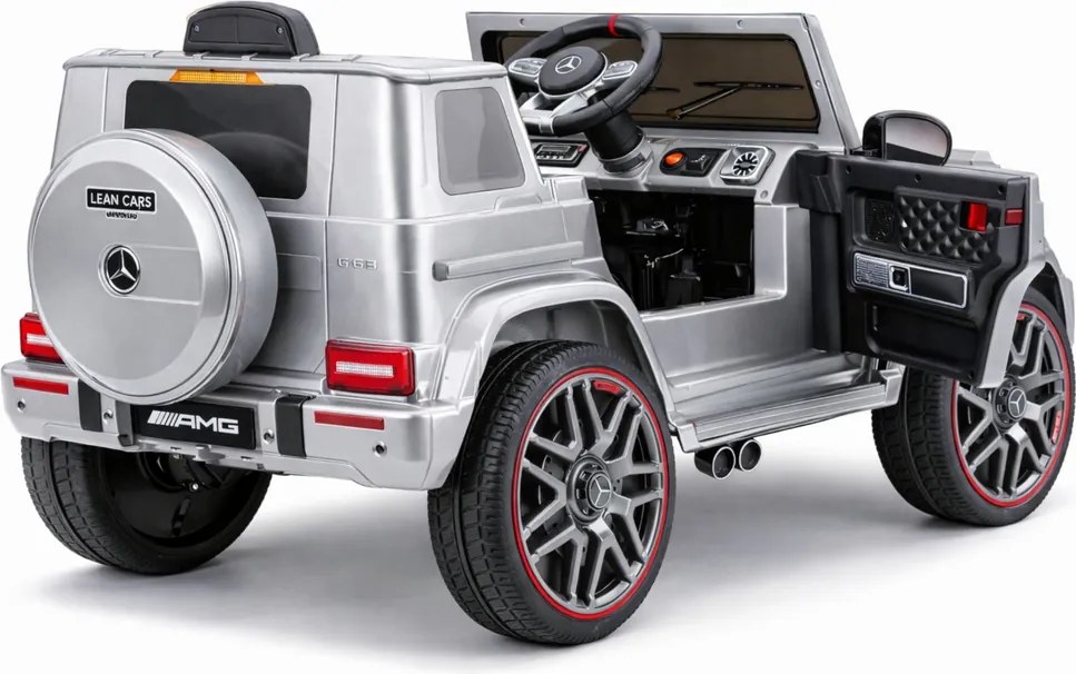 LEAN CARS Elektrické autíčko Mercedes AMG G 63 strieborné lakované