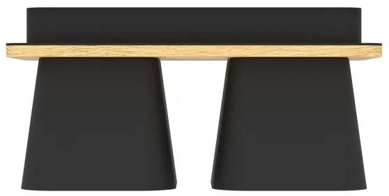 Eglo 390007 - Stropné svietidlo RUSCIO 2xE27/40W/230V čierna/hnedá