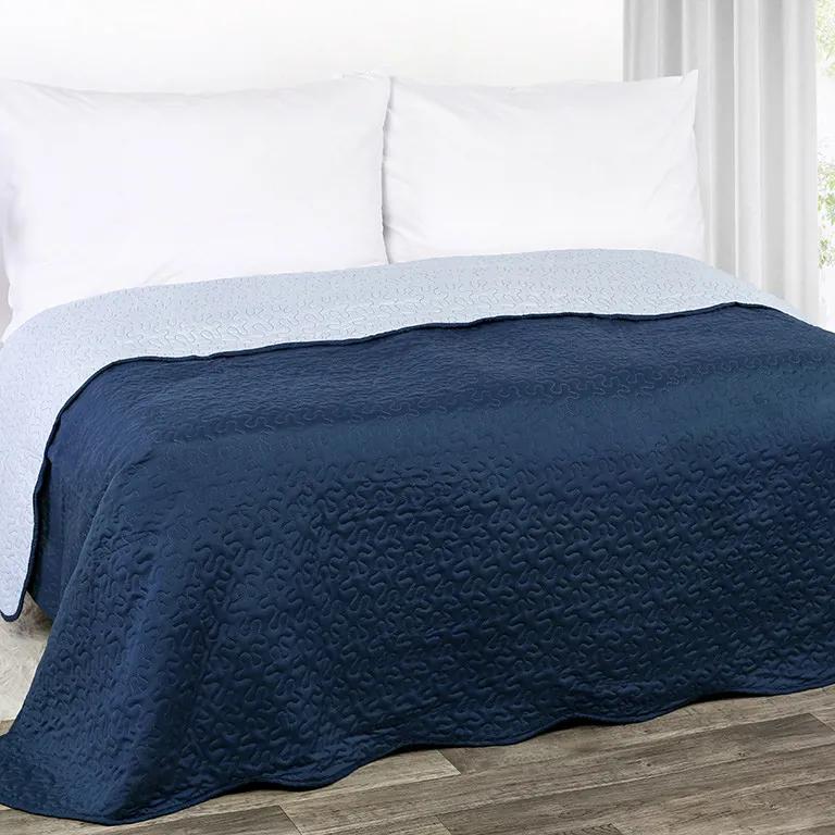 Goldea designový prehoz na posteľ bella - modrý 220 x 240 cm
