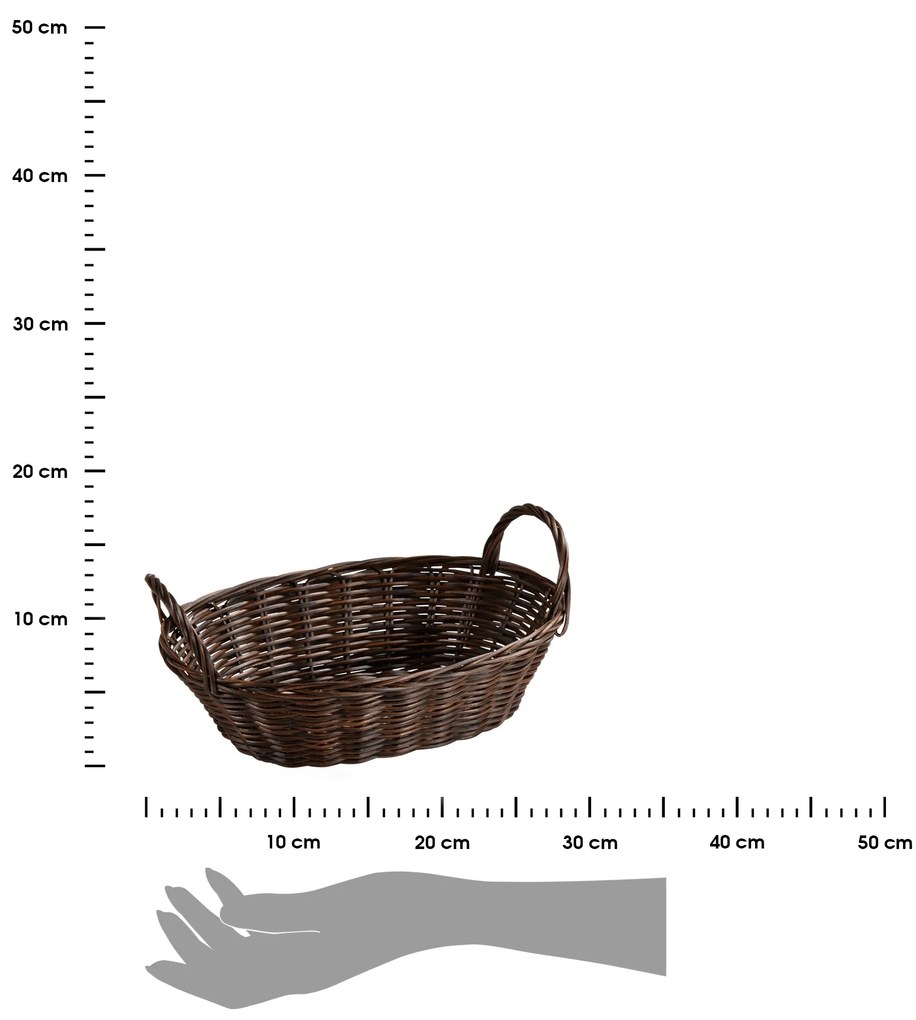Košík na pečivo Oval Dark, 28x21 cm
