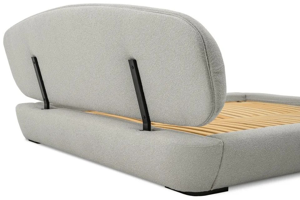 Svetlosivá čalúnená dvojlôžková posteľ s roštom 140x200 cm Odette – Scandic