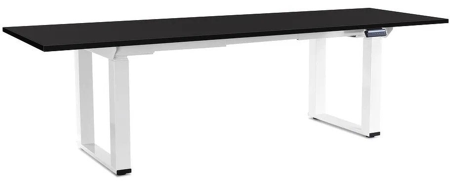 Výškovo nastaviteľný stôl OfficeTech Strong 240 x 80 cm, biela podnož, čierna