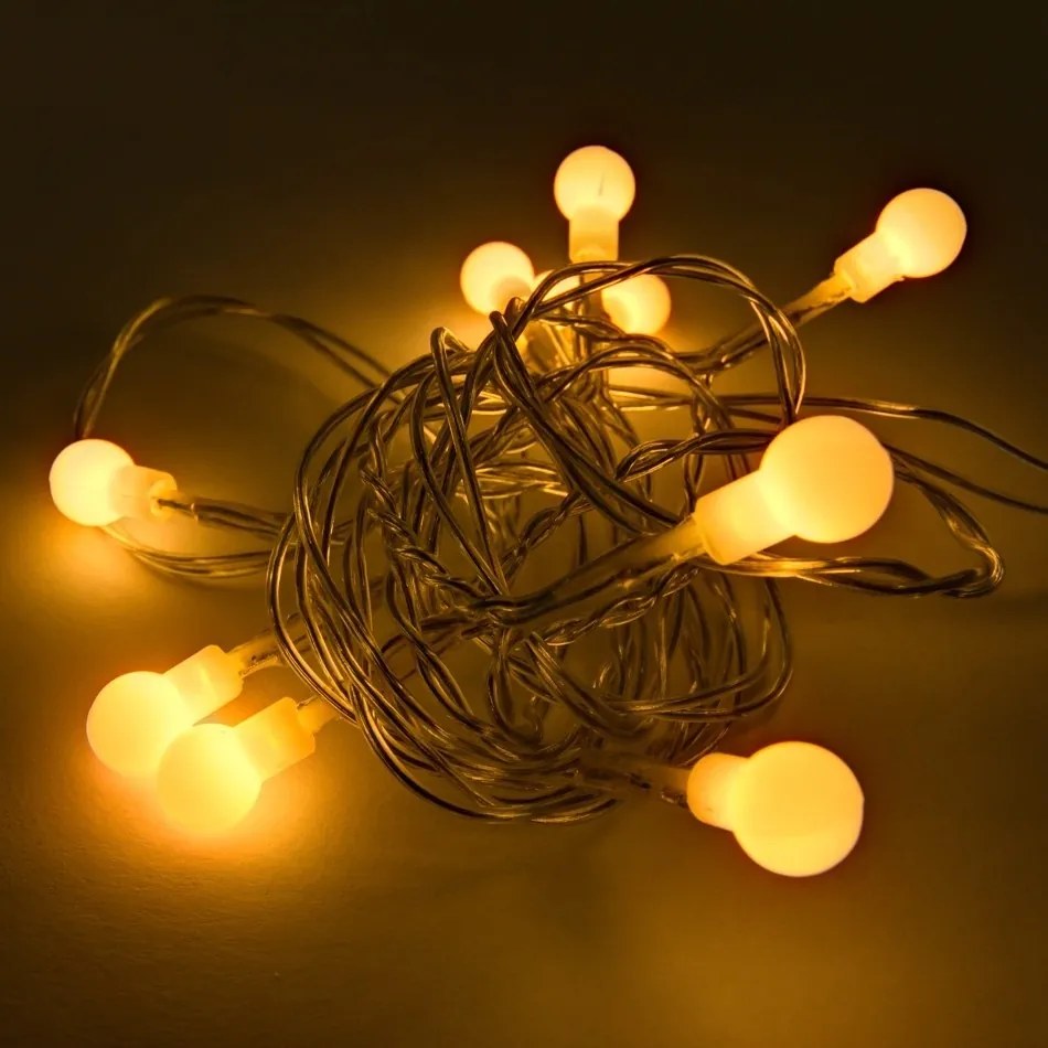 DECOLED LED světelný řetěz na baterie, teple bílá, 10 diod, 2,1 m