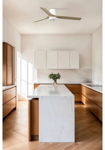 FARO 33829-Stropný ventilátor PUNT TUB M hnedá/biela pr.130 cm + diaľkové ovládanie