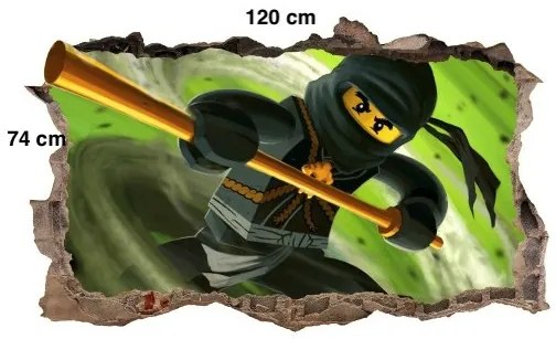 Perfektná detská dekoračná nálepka NINJA GO 120 x 74 cm