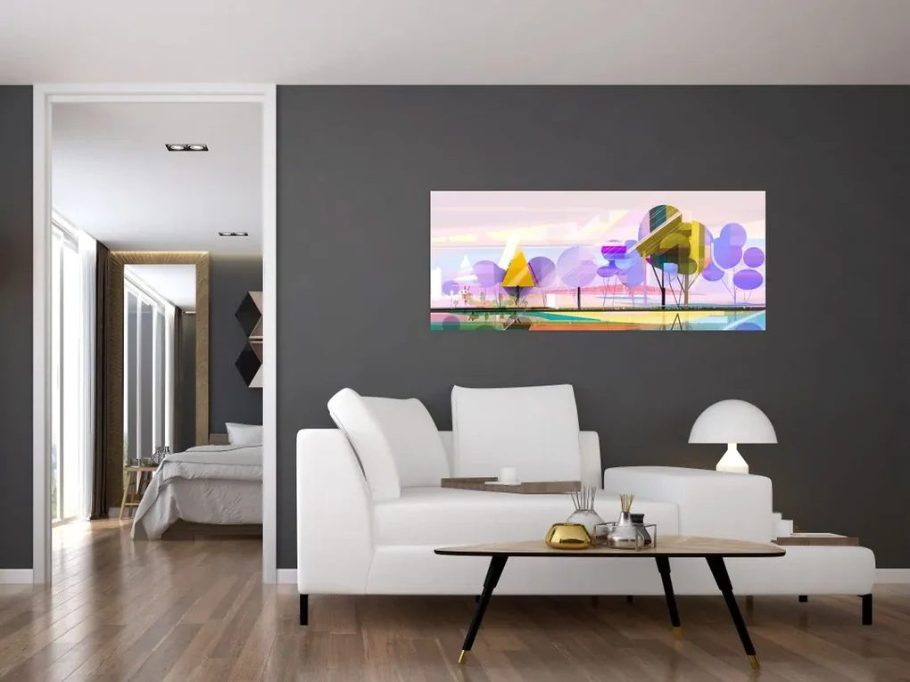 Obraz - Abstrakcia, krajina (120x50 cm)