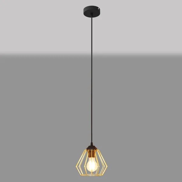 Luster na lanku AGAT 1xE27/15W/230V zlatá/čierna