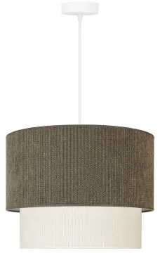 Duolla - Luster na lanku CORDUROY 1xE27/15W/230V pr. 40 cm hnedá/krémová