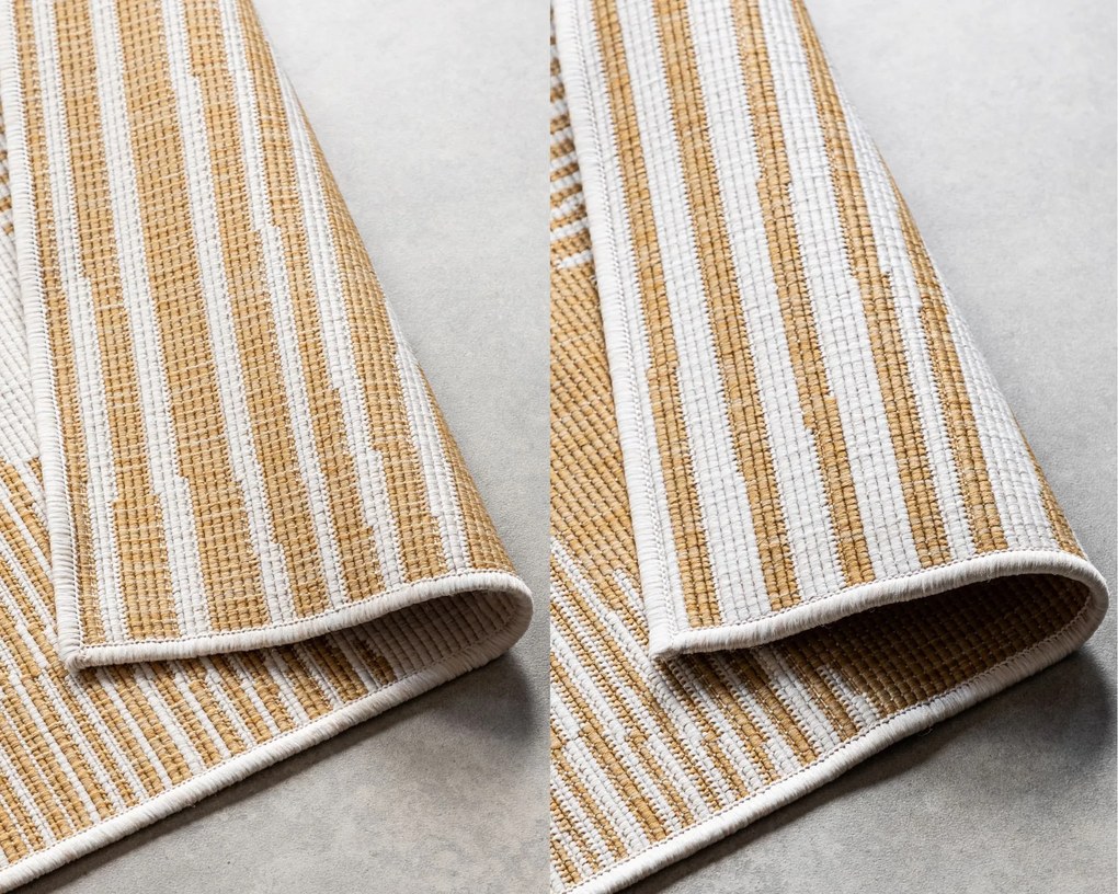 ELLE Decoration, Kusový koberec Gemini 106017 Ochre z kolekcie Elle – na von aj na doma, 160x230, žltá, chodba / predsieň