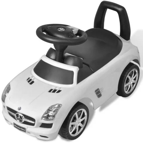 Biele Mercedes Benz detské autíčko na nožný pohon-