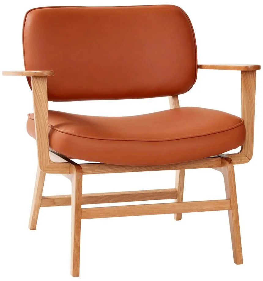 Oranžové kreslo z imitácie kože Hübsch Haze