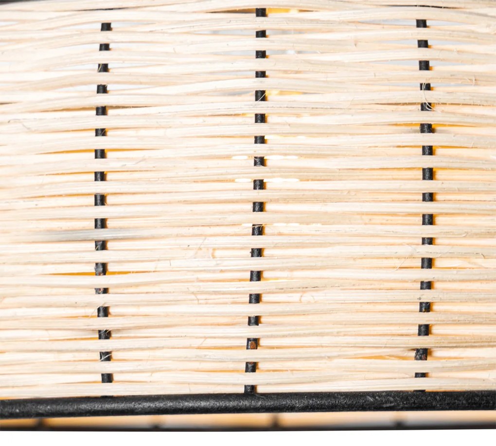 Orientálne stropné svietidlo čierne s ratanom 25 cm - Emir