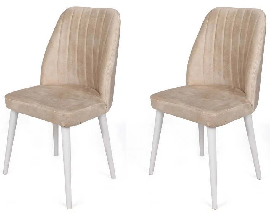 Súprava jedálenských stoličiek Alfa Beige and White, 2 ks