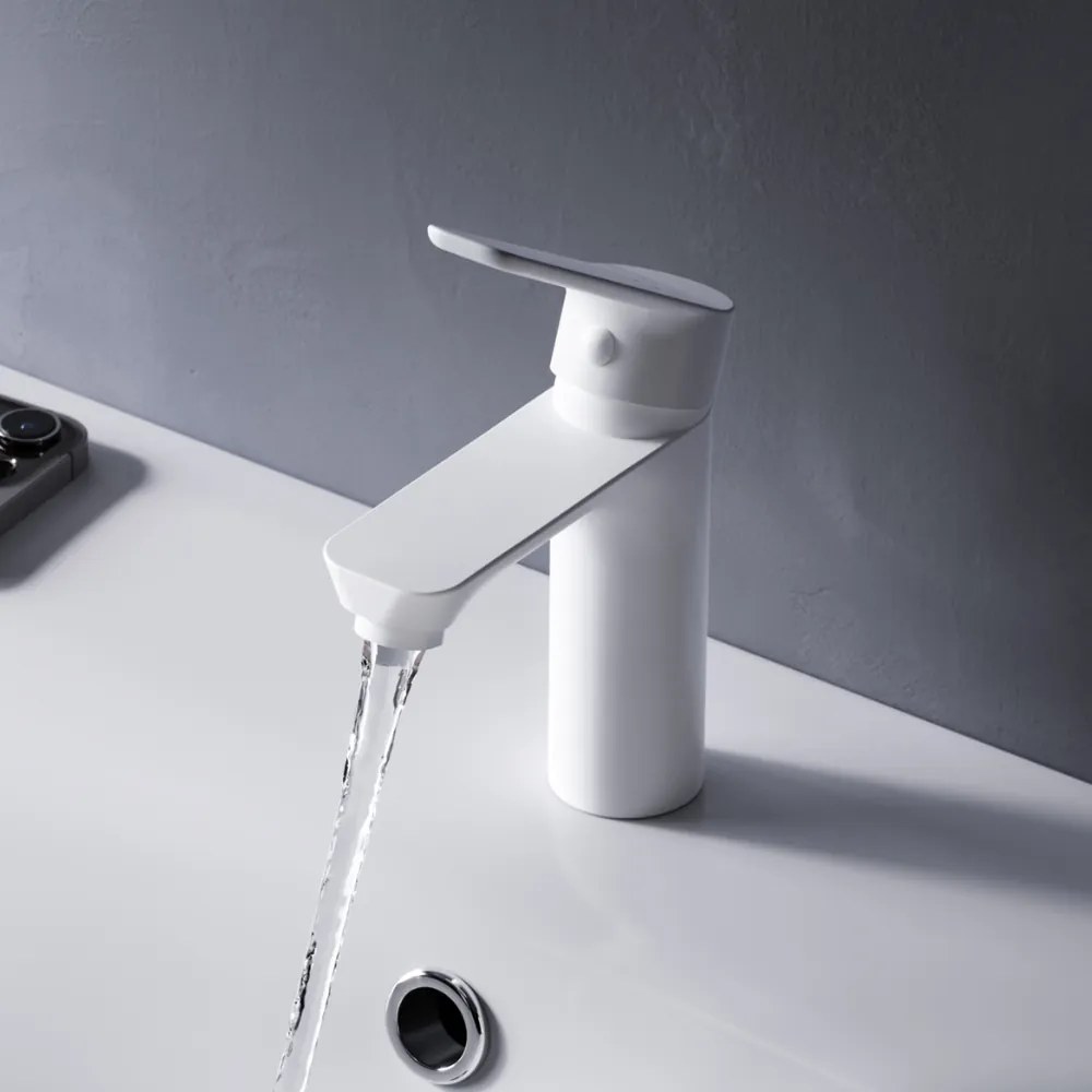 Umývadlová batéria AM.PM Hit FTA82133 jednopáková s odtokovým ventilom, biela