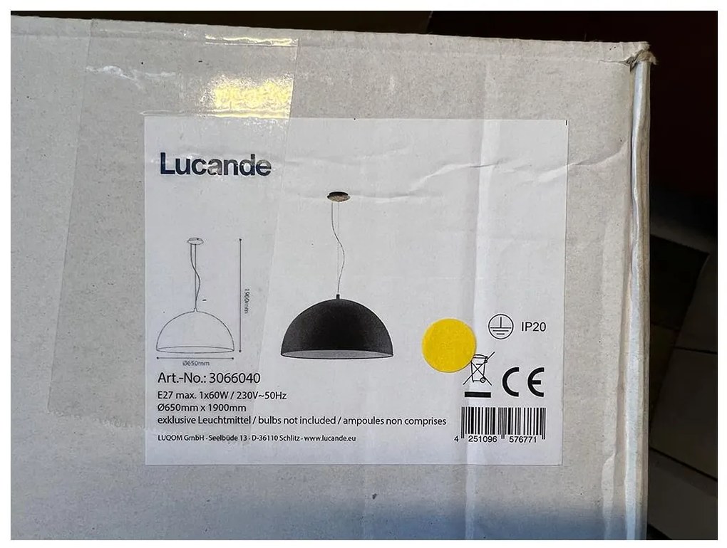 Lucande - Luster na lanku MALEO 1xE27/60W/230V