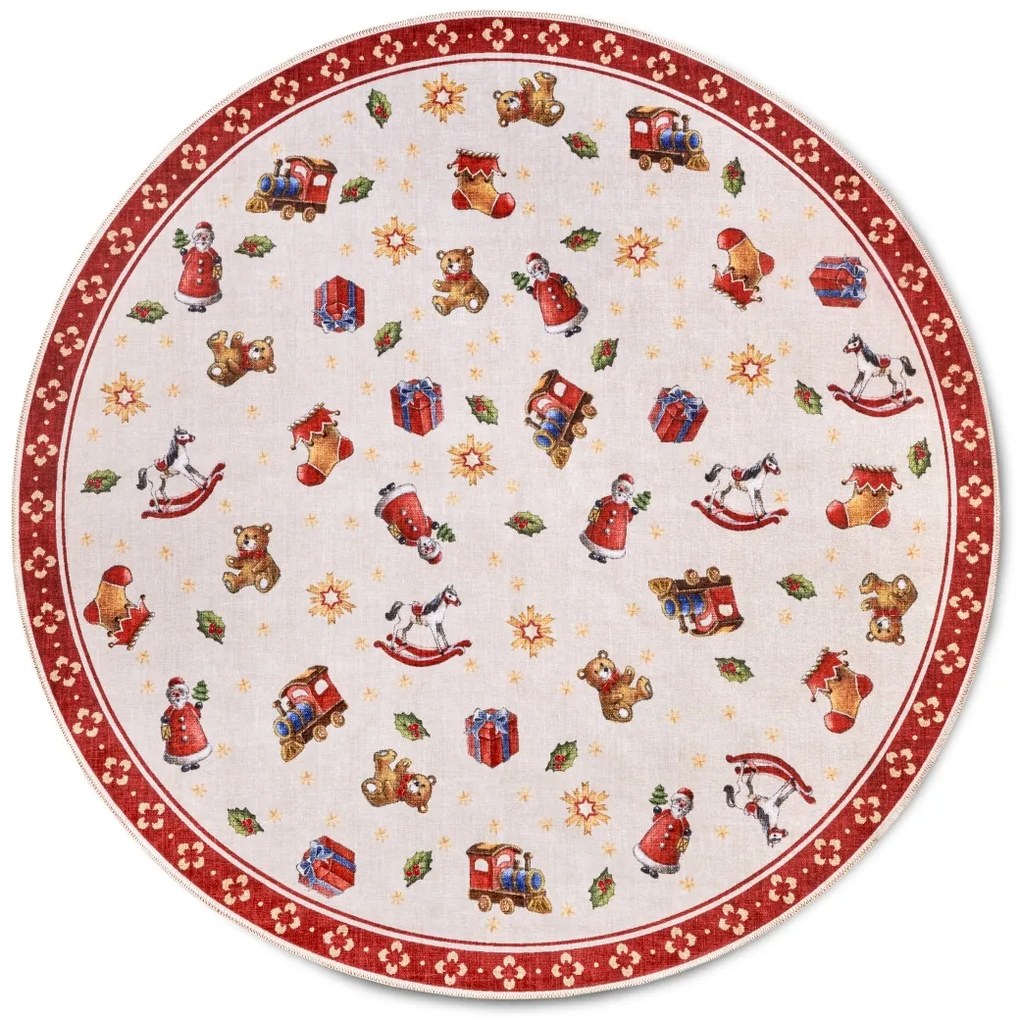 Villeroy & Boch Kusový koberec Toy's delight s potlačou 106192 Red, Multicolor kruh, 150x150 (priemer) kruh, červená, obývacia izba