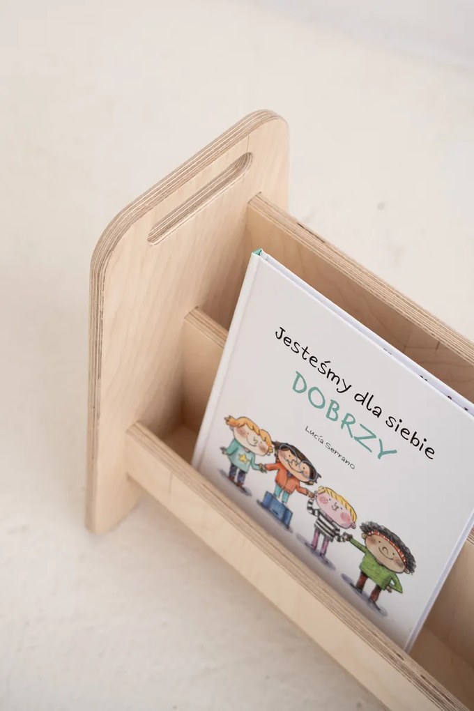 Prenosná Montessori knižnica, prírodná - 52 x 24 cm