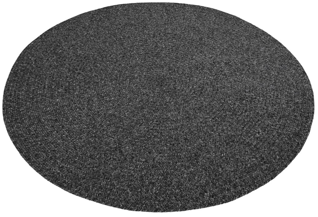 Kusový koberec Braided 105550 Dark Grey kruh – na von aj na doma, 200x200 (priemer) kruh, šedá, chodba / predsieň, Hanse Home