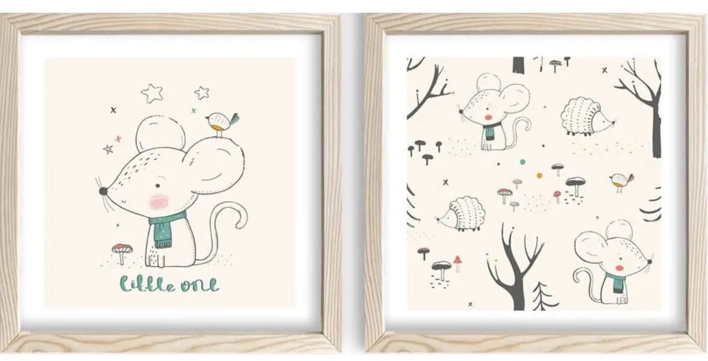 Detské obrázky v súprave 2 ks 33x33 cm Little One – Wallity