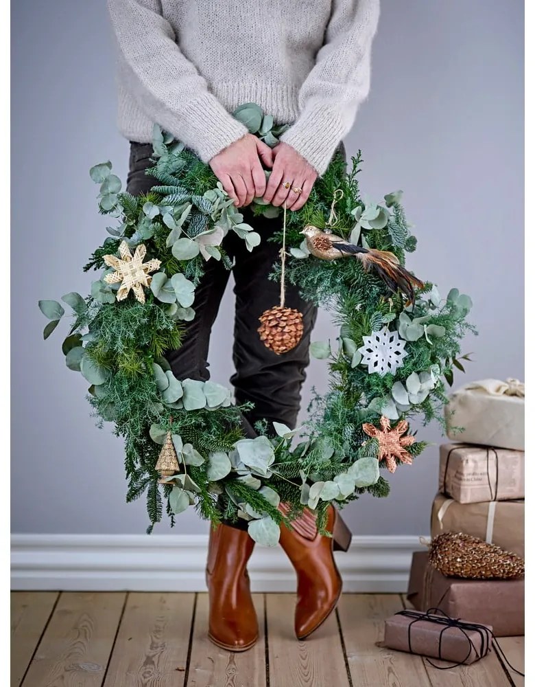 Súprava 3 bielych závesných vianočných ozdôb Bloomingville Otta