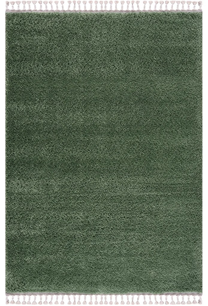 Dekorstudio Jednofarebný shaggy koberec PULPY zelený Rozmer koberca: 80x300cm