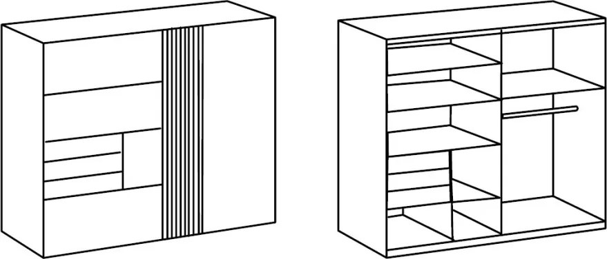 Šatníková skriňa Coburg, 180 cm, grafit/dub artisan