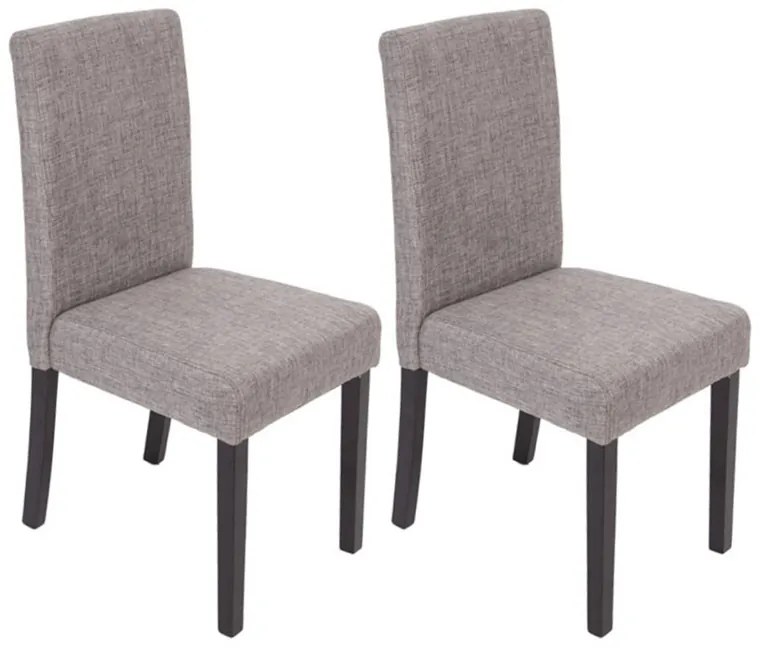 Jedálenská stolička Litta sivá látka (SET 2 ks) - Tmavo hnedá