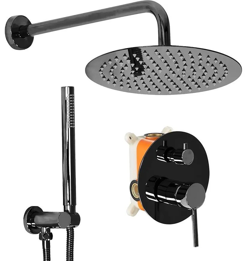 Sprchová súprava podomietková Rea Lungo čierna metalická + BOX