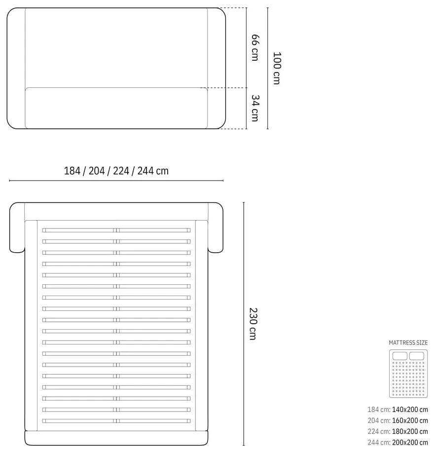 Tmavosivá čalúnená dvojlôžková posteľ s úložným priestorom s roštom 180x200 cm Jason – Windsor &amp; Co Sofas
