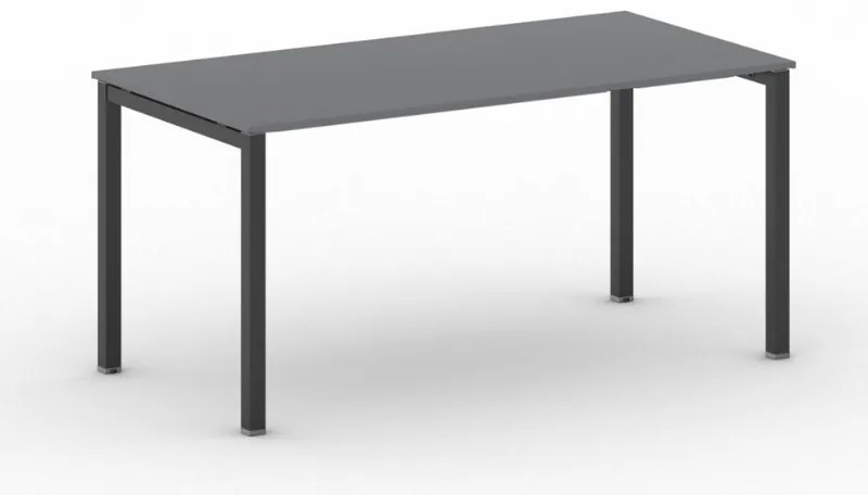 Rokovací kancelársky stôl PRIMO SQUARE, 160x80 cm, čierna podnož, grafit