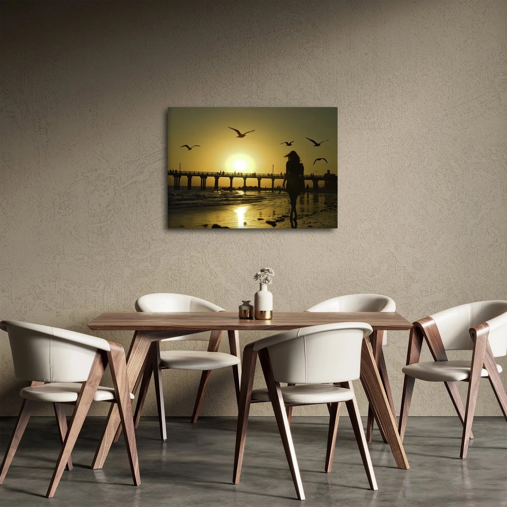 Obraz - Prechádzka po pláži (70x50 cm)