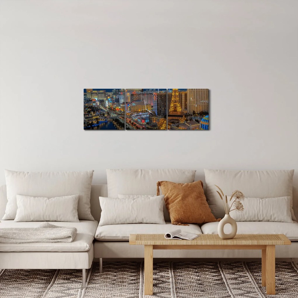 Obraz - Las Vegas (s hodinami) (90x30 cm)