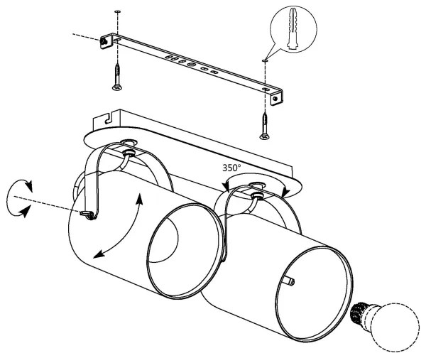 Eglo 33646 - Bodové svietidlo VILLABATE 2xE27/10W/230V