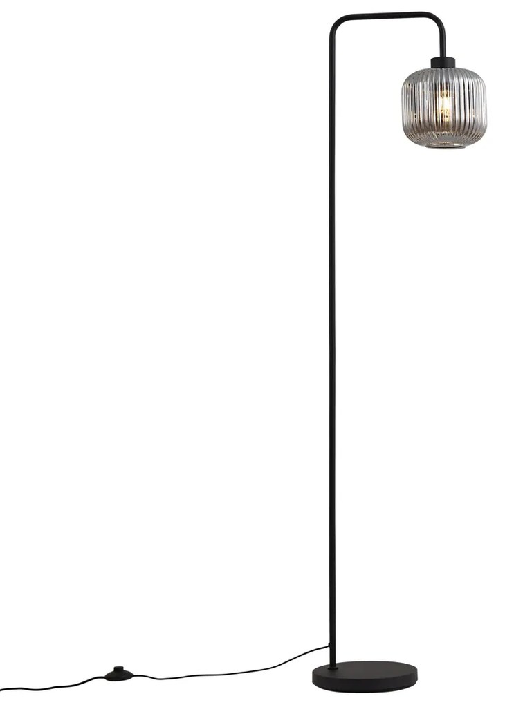 Inteligentná stojaca lampa čierna s dymovým sklom vrátane WiFi A60 - Ana
