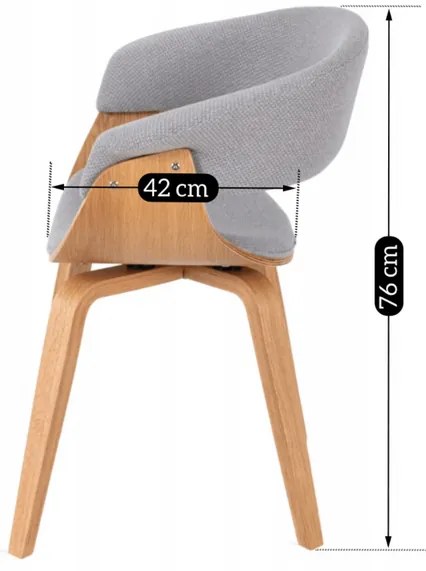 Jedálenská stolička TACCO sivá dub - vintino.sk
