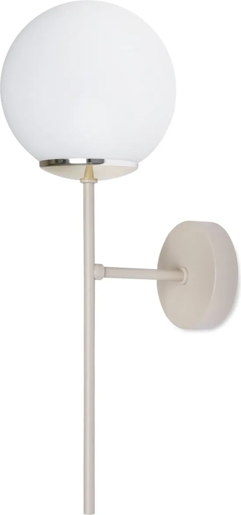 Nástenné svietidlo Florence, 1x biele sklenené tienidlo, be/g