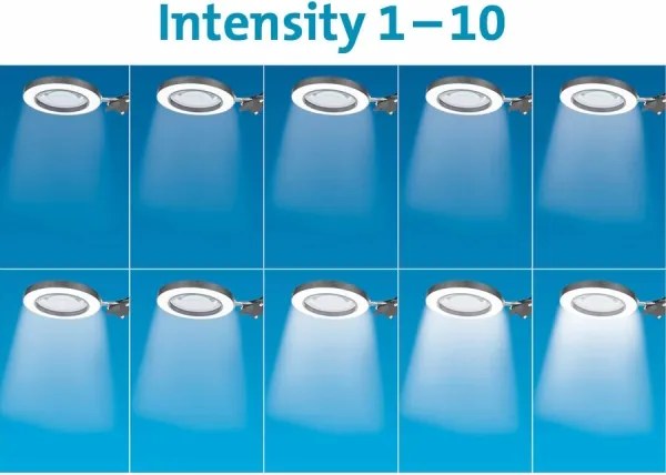 Extol - LED Stmievateľná stolná lampa s lupou LED/8W/5V 2900/4500/7500K čierna