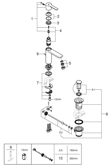 GROHE 32109GL1 - Umývadlová batéria LINEARE zlatá