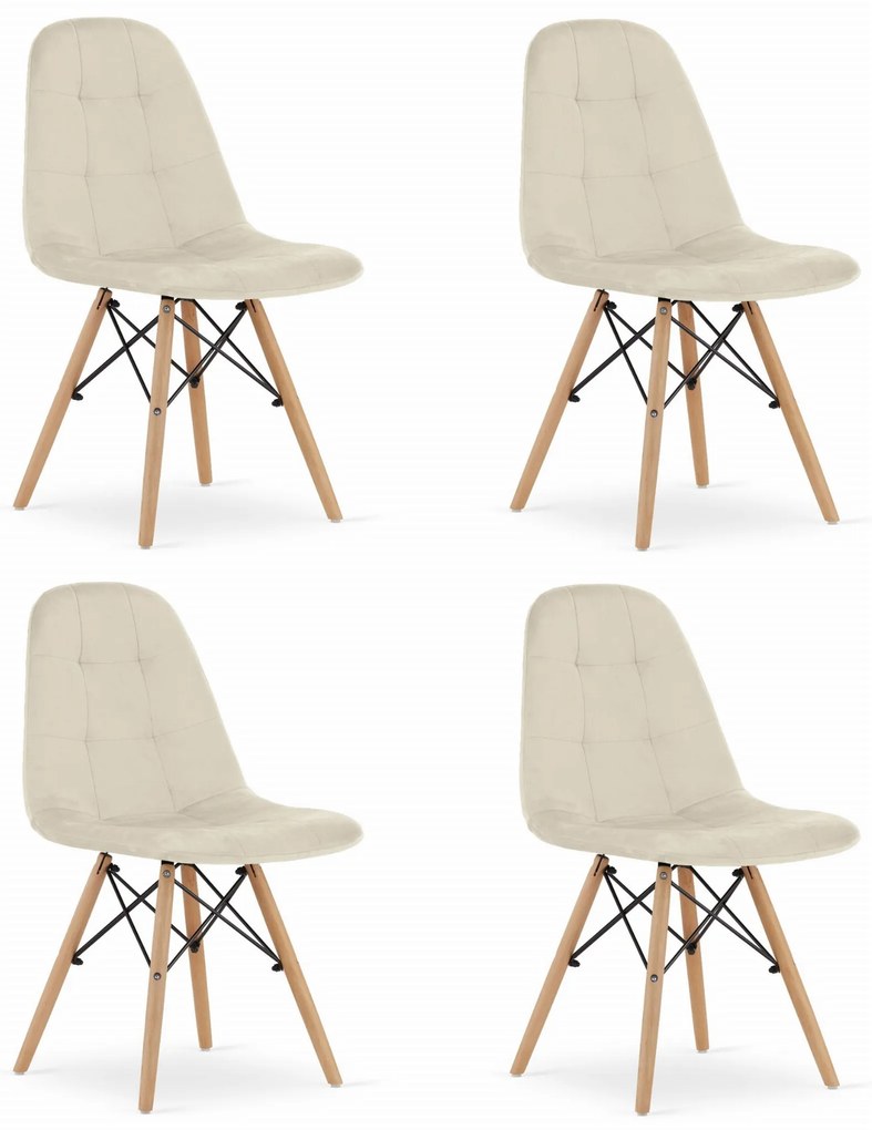 "Stolička DUMO - béžový zamat x 4" "9401 71 00 00"