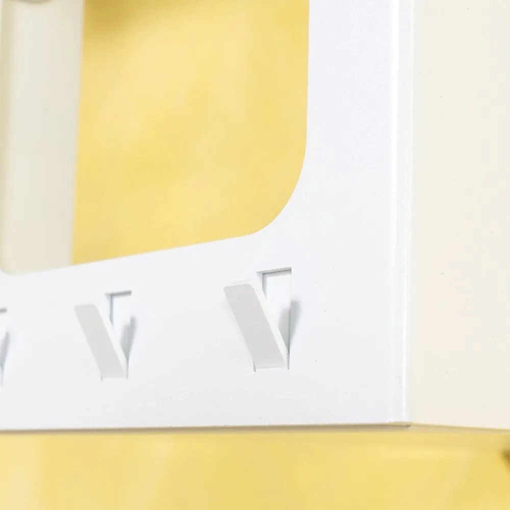 Biely oceľový nástenný vešiak s poličkou 100 cm Luno Small – Spinder Design