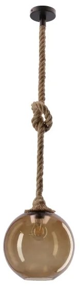 Závesné svietidlo na lanku SHEDON 1xE27/40W/230V dýmovo béžové