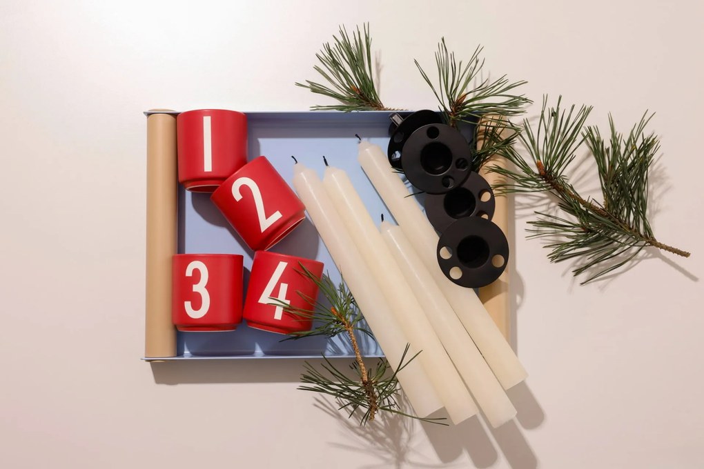 DESIGN LETTERS Porcelánová mini šálka Numbers Fade Rose 100 ml – set 4 ks