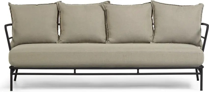 Béžová záhradná pohovka s kovovou konštrukciou Kave Home Mareluz