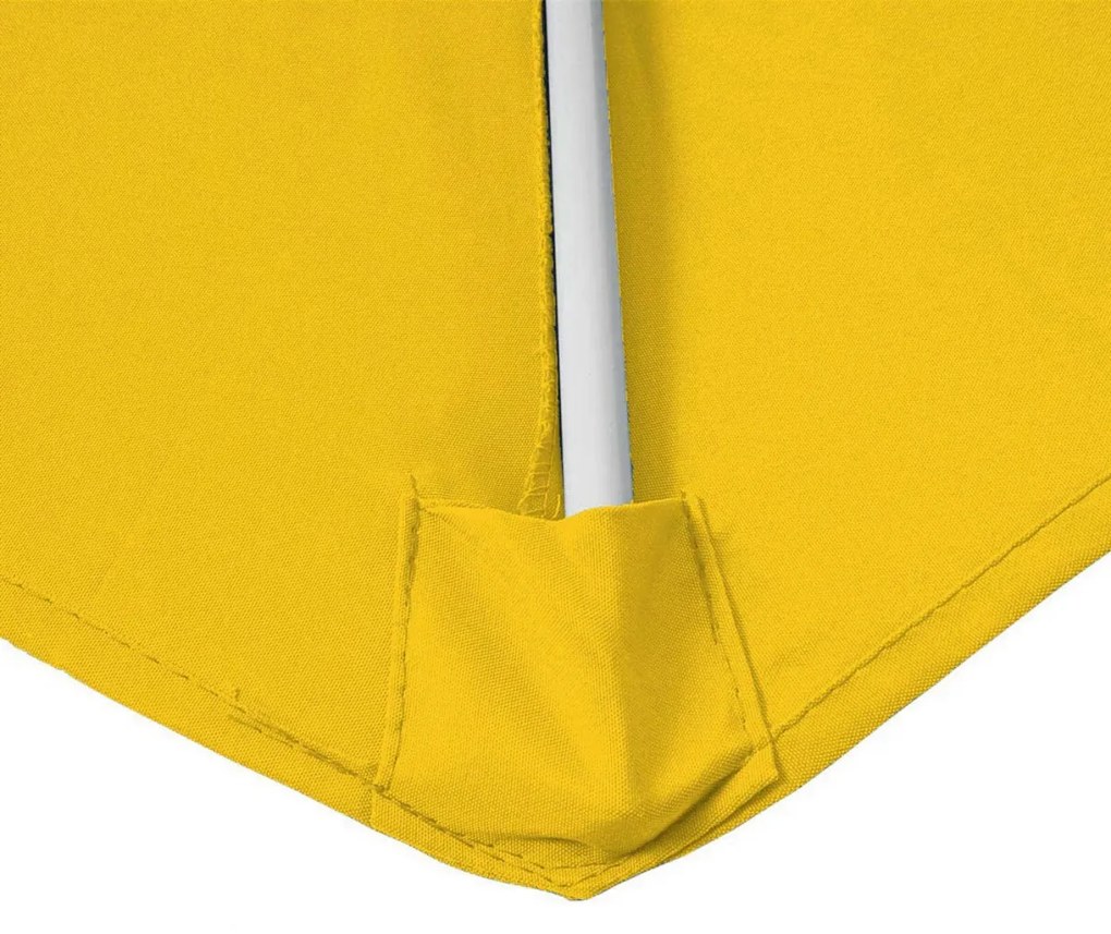 Slnečník polkruh Parla - polyester/hliník - 270cm žltá so stojanom